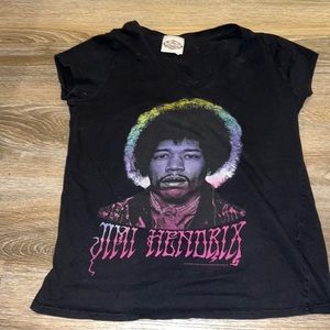 Karl Ferris Womens Jimi Hendrix Graphic Print Tshirt Size Large Hippie